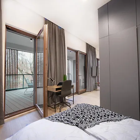 Apartament Park Zen, Taras I Widok Na Park Łódź